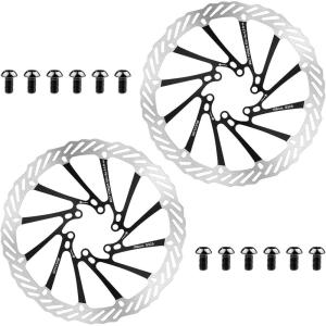 image:imageBUCKLOS RT58 2PC Bike Disc Brake Rotors with 12 Bolts140mm 160mm 180mm 203mm MTB Stainless Steel Bicycle Brake Rotor Fit for Mountain Bikes Road Bikes BMX M5 ScrewsBlack