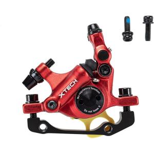 image:imageBUCKLOS Zoom HB100 MTB Line Pulling Hydraulic Disc Brake Calipers Front  Rear Aluminum Alloy Mountain Bike Hydraulic Disc Brakes with isPM Universal Caliper Adapter for XC Trail Fat BikeFRONTRed