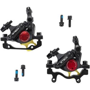 image:imageBUCKLOS Zoom HB100 MTB Line Pulling Hydraulic Disc Brake Calipers Front  Rear Aluminum Alloy Mountain Bike Hydraulic Disc Brakes with isPM Universal Caliper Adapter for XC Trail Fat Bike1 pair black