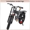 image:imageBUCKLOS 20 inch 40 Fat Tire EBike Air Suspension Fork 180mm Travel Spacing Hub 135mm Straight Tube MTB Manual Lockout 9mm QR Mountain Bike Double Shoulder Electric Bicycle Front Forks Snow BeachBlack