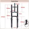 image:imageBUCKLOS 20 inch 40 Fat Tire EBike Air Suspension Fork 180mm Travel Spacing Hub 135mm Straight Tube MTB Manual Lockout 9mm QR Mountain Bike Double Shoulder Electric Bicycle Front Forks Snow BeachBlack