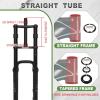 image:imageBUCKLOS 20 inch 40 Fat Tire EBike Air Suspension Fork 180mm Travel Spacing Hub 135mm Straight Tube MTB Manual Lockout 9mm QR Mountain Bike Double Shoulder Electric Bicycle Front Forks Snow BeachBlack