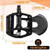 image:imageBucklos Bike Pedals with Toe Cages and Straps  Bicycle Toe Clips Cage Compatible with Road BikePelotonMountian BikesMTB  Toe Clip Pedal for Wide Shoes Indoor Outdoor CyclingBlack2