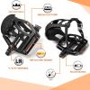 image:imageBucklos Bike Pedals with Toe Cages and Straps  Bicycle Toe Clips Cage Compatible with Road BikePelotonMountian BikesMTB  Toe Clip Pedal for Wide Shoes Indoor Outdoor CyclingBlack2