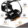 image:imageBucklos Bike Pedals with Toe Cages and Straps  Bicycle Toe Clips Cage Compatible with Road BikePelotonMountian BikesMTB  Toe Clip Pedal for Wide Shoes Indoor Outdoor CyclingBlack