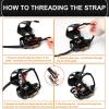image:imageBucklos Bike Pedals with Toe Cages and Straps  Bicycle Toe Clips Cage Compatible with Road BikePelotonMountian BikesMTB  Toe Clip Pedal for Wide Shoes Indoor Outdoor CyclingBlack
