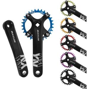 image:imageBUCKLOS 104 BCD 30T Mountain Bike Single Speed Crankset170mm Square Taper Crankset with Narrow Wide Teeth Round ChainringSix ColorBicycle Crank Arm SetBlue
