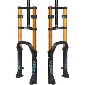 image:imageBUCKLOS 20 inch 40 Fat Tire EBike Air Suspension Fork 180mm Travel Spacing Hub 135mm Straight Tube MTB Manual Lockout 9mm QR Mountain Bike Double Shoulder Electric Bicycle Front Forks Snow BeachGold