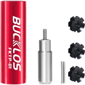 image:imageBUCKLOS Bike Fork Star Nut Setting Install Tool with Free Star Nuts and Spare Special Screws for 1 118 Threadless Fork Tubes and Headset System Stainless Steel Bicycle Star Nut Installation ToolProfessional Edition