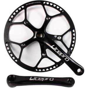 image:imageBUCKLOS Folding Bike Crankset 170mm 130 BCD Round Single Speed Chainring 45T 47T 53T 56T 58T Bicycle Aluminium Alloy Ultralight Sprocket Cranksets Arm fit 141620 inch Foldable Track Road Bike56T