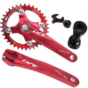 image:imageBUCKLOS IXF 104 BCD 3052T Mountain Bike Crankset Hollow Integrated MTB 170mm Crank Set Aluminum Alloy Bike Crankset with Narrow Wide Tooth Chainring Bottom Bracket Bolts BlackRedRed