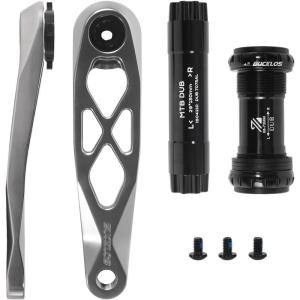 image:imageBUCKLOS MTB Bicycle Crank Arm Mountain Bike Crank Arm with Bottom Bracket  Direct Mount Single Speed 170MM Hollowtech Aluminum Alloy Cranksets for BMX DH AM XC BlackTitaniumSilverTitanium