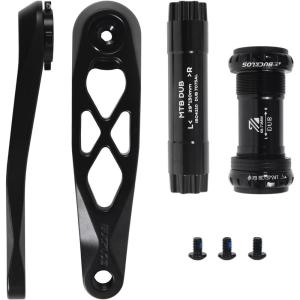 image:imageBUCKLOS MTB Bicycle Crank Arm Mountain Bike Crank Arm with Bottom Bracket  Direct Mount Single Speed 170MM Hollowtech Aluminum Alloy Cranksets for BMX DH AM XC BlackTitaniumSilverBlack