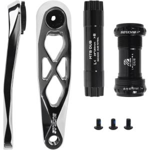 image:imageBUCKLOS MTB Bicycle Crank Arm Mountain Bike Crank Arm with Bottom Bracket  Direct Mount Single Speed 170MM Hollowtech Aluminum Alloy Cranksets for BMX DH AM XC BlackTitaniumSilverSilver2