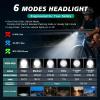 image:imageBUCKLOS Super Bright Bike Lights for Night Riding Bicycle Headlight LED USB Rechargeable 1500 1200 Lumens 56 Modes with Rotatable Lens IP66 Waterproof Front Light Long Battery Operated400LM2000mAh