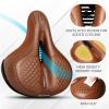 image:imageBUCKLOS Comfortable Bike Seat Cushion for Men Women Wide Bicycle Saddle Soft Memory Foam Padded Replacement Seats Fit for Peloton Exercise Bikes EbikeCruiserBROWN