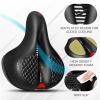 image:imageBUCKLOS Comfortable Bike Seat Cushion for Men Women Wide Bicycle Saddle Soft Memory Foam Padded Replacement Seats Fit for Peloton Exercise Bikes EbikeCruiserRED