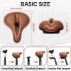 image:imageBUCKLOS Comfortable Bike Seat Cushion for Men Women Wide Bicycle Saddle Soft Memory Foam Padded Replacement Seats Fit for Peloton Exercise Bikes EbikeCruiserBROWN