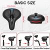 image:imageBUCKLOS Comfortable Bike Seat Cushion for Men Women Wide Bicycle Saddle Soft Memory Foam Padded Replacement Seats Fit for Peloton Exercise Bikes EbikeCruiserBLUE