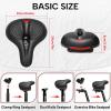 image:imageBUCKLOS Comfortable Bike Seat Cushion for Men Women Wide Bicycle Saddle Soft Memory Foam Padded Replacement Seats Fit for Peloton Exercise Bikes EbikeCruiserRED
