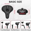 image:imageBUCKLOS Comfortable Bike Seat Cushion for Men Women Wide Bicycle Saddle Soft Memory Foam Padded Replacement Seats Fit for Peloton Exercise Bikes EbikeCruiserBLACK