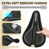 image:imageBUCKLOS Gel Bike Seat Cover Bicycle Seat Cushion Comfort for Men Women Waterproof Extra Soft Bicycle Saddle Cover Fit for Stationary Mountain amp Road BikesLycra FoamSILVER