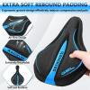 image:imageBUCKLOS Gel Bike Seat Cover Bicycle Seat Cushion Comfort for Men Women Waterproof Extra Soft Bicycle Saddle Cover Fit for Stationary Mountain amp Road BikesLycra GelBLUE