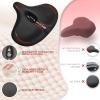 image:imageBUCKLOS Wide Bike Seat for Men Women Ebike Seats Comfort Extra Large Comfortable Bicycle Seats Saddle for EbikeCrusierExercisePeloton BikeW127Oversized comfy ridesRed