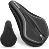 image:imageBUCKLOS Gel Bike Seat Cover Bicycle Seat Cushion Comfort for Men Women Waterproof Extra Soft Bicycle Saddle Cover Fit for Stationary Mountain amp Road BikesPUGelSILVER