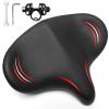 image:imageBUCKLOS Wide Bike Seat for Men Women Ebike Seats Comfort Extra Large Comfortable Bicycle Seats Saddle for EbikeCrusierExercisePeloton BikeW14Oversized comfy ridesRed