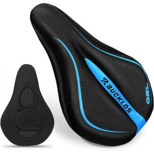 image:imageBUCKLOS Gel Bike Seat Cover Bicycle Seat Cushion Comfort for Men Women Waterproof Extra Soft Bicycle Saddle Cover Fit for Stationary Mountain amp Road BikesLycra GelBLUE