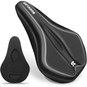 image:imageBUCKLOS Gel Bike Seat Cover Bicycle Seat Cushion Comfort for Men Women Waterproof Extra Soft Bicycle Saddle Cover Fit for Stationary Mountain amp Road BikesPUGelSILVER