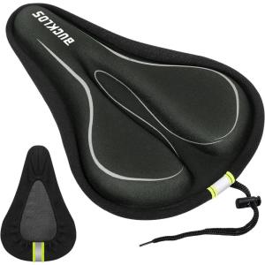 image:imageBUCKLOS Gel Bike Seat Cover Bicycle Seat Cushion Comfort for Men Women Waterproof Extra Soft Bicycle Saddle Cover Fit for Stationary Mountain amp Road BikesLycra FoamSILVER