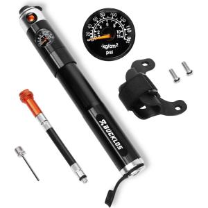 image:imageBUCKLOS Mini Bike Tire Pump with Gauge Portable Bicycle Hand Air Pump 160Psi Presta Schrader Valve Air Pressure Gauge for Mountain Bike Road Bikes Balls Handheld Accessories Tool