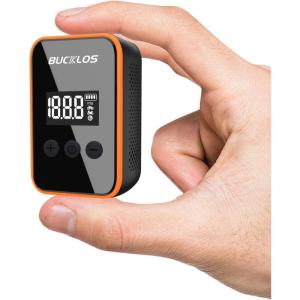 image:imageBUCKLOS Mini Electric Bike Pump Portable with Pressure Gauge Max 150PSI Bicycle Air Tire Ebike Pump Auto Stop TypeC Rechargeable with Presta and Schrader Valve for Road Bicycle Mountain Bike