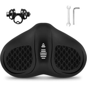 image:imageBUCKLOS New Noseless Bike Seat for Comfort MenampWomen Extra Wide Bicycle Seat Cushion Oversized Comfortabele Foam Padded Bike Saddle for Peloton Exercise Bike Ebike Cruiser Bikes1338L94WBlack