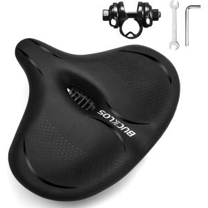 image:imageBUCKLOS Wide Bike Seat for Men Women Ebike Seats Comfort Extra Large Comfortable Bicycle Seats Saddle for EbikeCrusierExercisePeloton BikeW127Oversized comfy ridesBlack