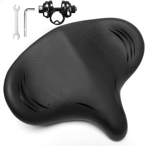 image:imageBUCKLOS Wide Bike Seat for Men Women Ebike Seats Comfort Extra Large Comfortable Bicycle Seats Saddle for EbikeCrusierExercisePeloton BikeW14Oversized comfy ridesBlack