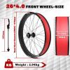 image:imageBUCKLOS 2026 x 40 Inch Fat Tire Bike Wheel Front Mountain Bicycle Rim 135mm Hub 9mm Quick Release Wheelset Aluminum Alloy Disc Brake 36 14G Spoke for MTB Ebike Beach Snow Cruiser26 Inch