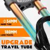 image:imageBUCKLOS 2627529 MTB Air Suspension Fork 180mm Travel Rebound Adjust Manual Lockout Double Crown Mountain Bike 34mm Stanchion 118 Threadless Straight Tube 9100mm QR XC AM Bicycle Front Fork26 inch