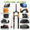 image:imageBUCKLOS 2627529 inch Travel 140mm MTB Air Suspension Fork Rebound Adjustment 34mm Stanchions 118 Threadless StraightTapered 9100mm QR ManualRemote Lockout XC AM Mountain Bicycle Front ForksTaperedremote