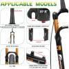 image:imageBUCKLOS 2627529 inch Travel 140mm MTB Air Suspension Fork Rebound Adjustment 34mm Stanchions 118 Threadless StraightTapered 9100mm QR ManualRemote Lockout XC AM Mountain Bicycle Front ForksTaperedremote