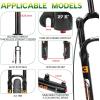 image:imageBUCKLOS 2627529 inch Travel 140mm MTB Air Suspension Fork Rebound Adjustment 34mm Stanchions 118 Threadless StraightTapered 9100mm QR ManualRemote Lockout XC AM Mountain Bicycle Front ForksStraightremote