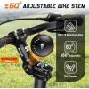 image:imageBUCKLOS Adjustable Bike Stem 318mm 254mm Riser Handlebar Stem 100110120130140mm 60 Degree Extender Bicycle Mountain Bike Stems for MTB Road EBike BMX254120mm