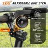 image:imageBUCKLOS Adjustable Bike Stem 318mm 254mm Riser Handlebar Stem 100110120130140mm 60 Degree Extender Bicycle Mountain Bike Stems for MTB Road EBike BMX318100mm