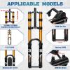 image:imageBUCKLOS Factory 38 27529 inch Downhill Fork 180mm Travel Air Suspension Fork 110  15mm Boost Straight 38mm Inner Tube Thru Axle Rebound Adjust Dual Crown Forks Disc Brake for DHAM Mountain BikesBlackgold