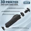 image:imageBUCKLOS GR800 GR820 3D Printed Bike Handlebar Grips Double Lockon MTB Grips with Aluminum End Plugs TPU NonSlip Waterproof Bicycle Handle Bar Grips for Mountain Bike BMX Scooter Folding BikeRedErgonomic