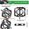 image:imageBUCKLOS MTB Bike Flat Pedals with ReflectorsLarge Platform Mountain Non Slip CNC Aluminum Alloy Bicycle Pedals Sealed Bearing 916 AdultBlackSilver