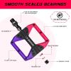 image:imageBUCKLOS MTB Flat Pedals Mountain Bike Pedals 3 Bearings CNC Adult Road Bike Pedals Bicycle Platform Aluminum Alloy NonSlip Pedal for Gravel BikeBMX 916BlackPDC860PurpleBlackRed