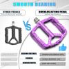 image:imageBUCKLOS MTB Flat Pedals Mountain Bike Pedals 3 Bearings CNC Adult Road Bike Pedals Bicycle Platform Aluminum Alloy NonSlip Pedal for Gravel BikeBMX 916BlackAeyinoPurple